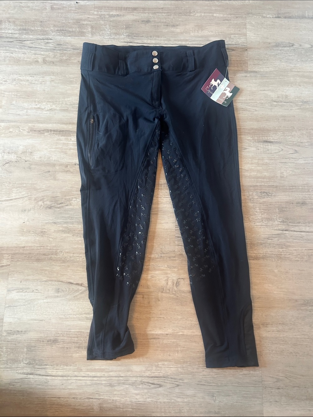Black Silicone Grip Riding Leggings - Performance Equestrian Tights